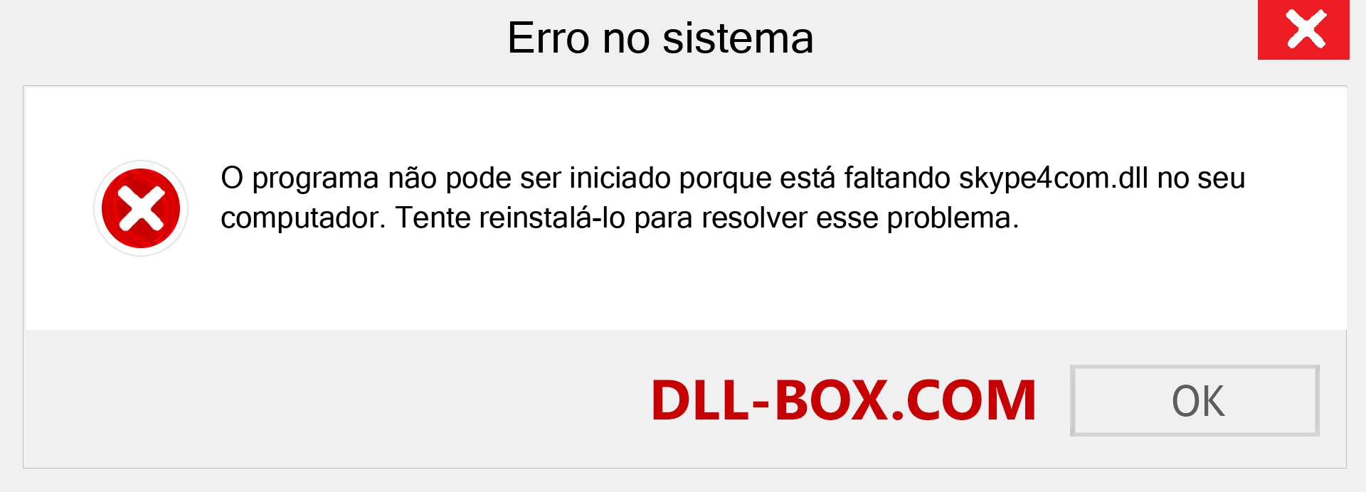 Arquivo skype4com.dll ausente ?. Download para Windows 7, 8, 10 - Correção de erro ausente skype4com dll no Windows, fotos, imagens